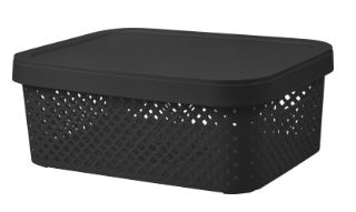 Корзина для хранения  с крышкой Plast Team BLACK 10